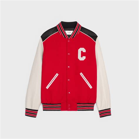 men's celine paris red jacket|celine homme teddy jacket.